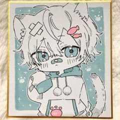 オリジナル手描きイラスト アナログミニ色紙 - メルカリ