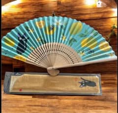 지브리 마녀의 택배 지지의 부채 & 자수 봉투 세트 ☆ 도토리 공화국