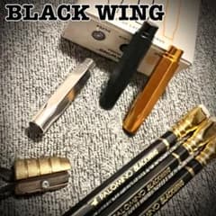 BLACK WING】黒金 旧ロゴ鉛筆・ポイントガード3色・シャープナー