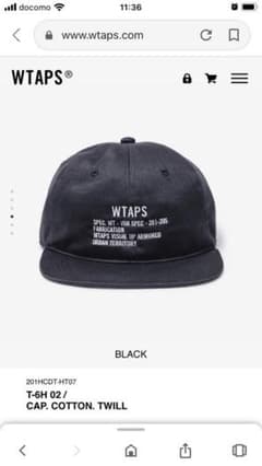 WTAPS.CAP.COTTON.TWILL.BLACK キャップのサムネイル