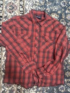 Wrangler 赤 チェック柄 長袖シャツ XLのサムネイル
