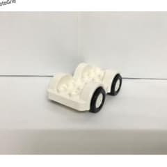 レゴ デュプロ タイヤ付き ブロック 車輪 白メイン×黒 1個