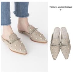 36300円⭐︎ツルバイマリコオイカワ Theresa ハラコ　トープ　新品23 36300円⭐︎ツルバイマリコオイカワ Theresa ハラコ トープ 新品23
