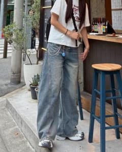 yolo レトロウォッシュワイドレッグパンツ K1042 2XL 完売品 デニムのサムネイル