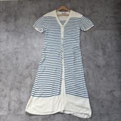 ZARA ストライプ ニットワンピース 半袖のサムネイル