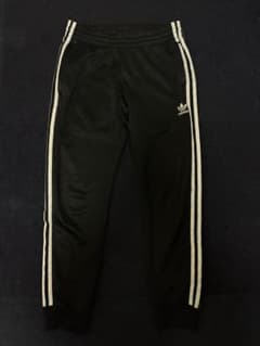 adidas 黒 ジャージパンツ サイドストライプ