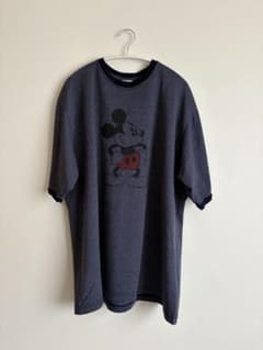 Disney ミッキーマウス プリント リンガーTシャツ ネイビーのサムネイル