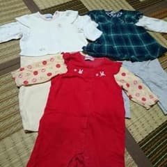 ミキハウス ロンパース3枚セット  70センチ  可愛いです！のサムネイル