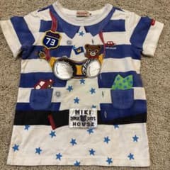 MIKI HOUSE ストライプ柄 Tシャツ 100のサムネイル