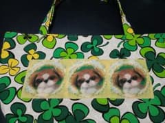 やまひろりん様専用☆ハンドメイド　シーズーちゃん　アップリケ　　ショルダートートのサムネイル