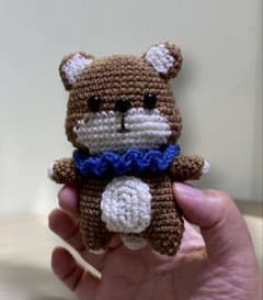 青い首輪をつけた癒しのわんちゃん 約11cm 8-36のサムネイル