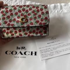 COACH エッセンシャルミニトライフォールドウォレット ストロベリー