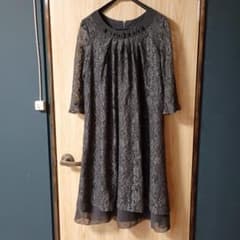 【美品】noa-ge ノアージュ 総レース ワンピース ドレス ビジュー Lのサムネイル