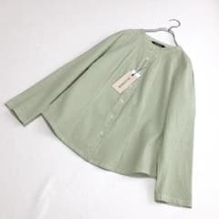 未使用タグ付☆YACCO MARICARD☆ピンタックブラウス☆スペアミント
