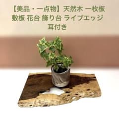美品・一点物】天然木 一枚板 敷板 花台 飾り台 ライブエッジ 耳付