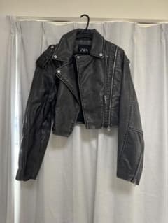 ZARA レザージャケット グレーのサムネイル