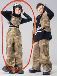 ダンス衣装＊迷彩柄 ホルターネック トップス カーゴパンツ セットのサムネイル
