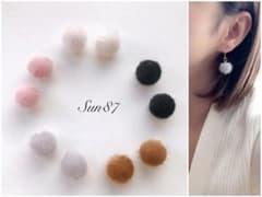 #305 ファー ピアス イヤリング シンプルのサムネイル