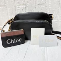 【美品】クロエ chloe ダブルジップ ショルダーバッグ 2WAY ポーチ 黒 美品】クロエ chloe ダブルジップ ショルダーバッグ 2WAY ポーチ 黒