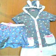 半袖ルームウェア♡うさ耳 セットアップ ハート柄のサムネイル