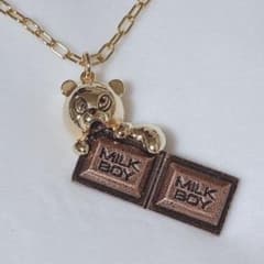 MILKBOY チョコレートベア チェーン ネックレス ゴールドカラー MILKBOY チョコレートベア チェーン ネックレス ゴールドカラー - メルカリ