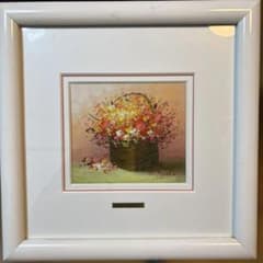 油彩画『花籠と柿』P8額装 ☆お値下げ☆S.RYUKO 油絵 油彩 ブーケ 花籠 額付き 申龍子 - メルカリ