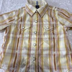 babyGap 半袖シャツ イエロー チェック柄のサムネイル