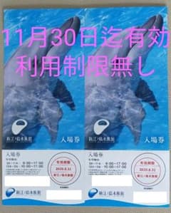 即日発送 新江ノ島水族館入場券チケット大人2枚ペア 11月30日迄有効のサムネイル