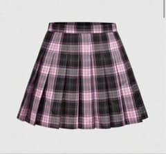 ピンク×黒 チェック柄 プリーツスカート 制服のサムネイル