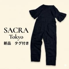 新品タグ付きSACRA サクラ フリルスリーブ オールインワン38 Mサイズ 