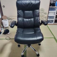 黒 合成皮革 高背もたれチェアのサムネイル