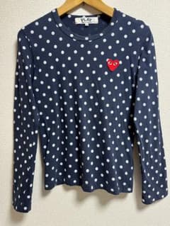 ひ*マ様 プレイコムデギャルソン ロンT ドット柄 紺色COMME des GAのサムネイル