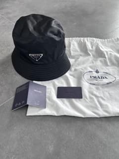 美品⭐︎保存袋ケアcard付⭐︎PRADA プラダブラック バケットハット 