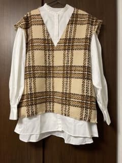 【美品】MURUA ルーズベストシャツワンピース ベージュ Mサイズのサムネイル