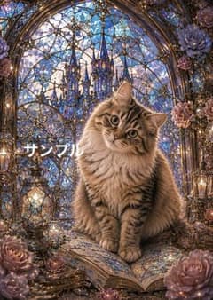 一作限り】ステンドグラスの書物と長毛キジトラ猫 A502 - メルカリ