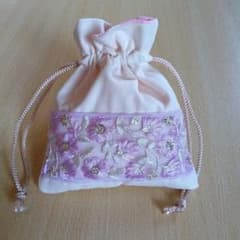 インド刺繍リボン ミニ巾着 No.8のサムネイル