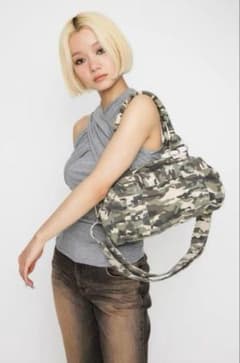 lagua gem COTTON EYELET BOSTON ハンドバッグ 迷彩のサムネイル