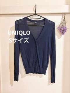UNIQLO ライトVネックカーディガン ネイビー 紺 長袖のサムネイル