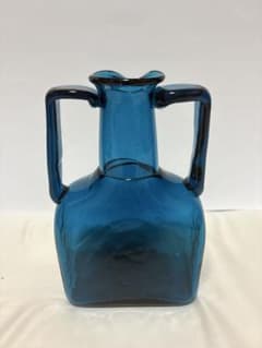 小谷眞三 両耳付 花瓶 民藝 倉敷ガラス ブルー 花器 - メルカリ