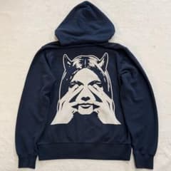 ヒステリックグラマー パーカー ヒスガール see no evil ネイビー L