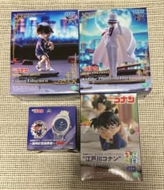 名探偵コナン　4点セット　江戸川コナン　怪盗キッド　フィギュア　腕時計型麻酔銃