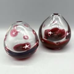 赤いスター星たまご型一輪挿しフラワーベース花瓶ガラス工芸品インテリアオブジェ置物 赤いスター星たまご型一輪挿しフラワーベース花瓶ガラス工芸品