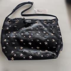 JIMMY CHOO JUNO ブラック/メタリックミックス ショルダーバッグ 