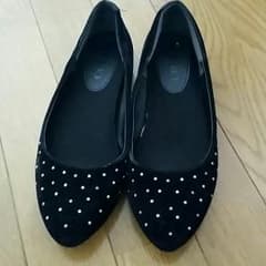 フラット　パンプス　黒のサムネイル
