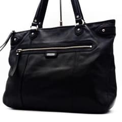 COACH コーチ トートバッグ ビジネスバッグ ブラック レザー A4 肩掛け