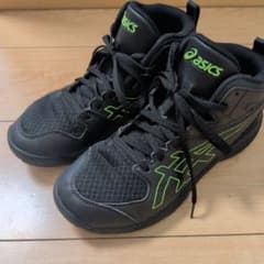 ☆美品☆asics バスケットボールシューズ 24.0cm ブラック/グリーン