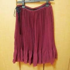 ミモレ丈 シフォンプリーツスカート ボルドーのサムネイル