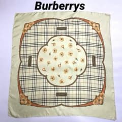イタリア製　絹100% Burberrys バーバリーズ 大判花柄シルクスカーフ イタリア製 絹100% Burberrys バーバリーズ 大判花柄シルクスカーフ