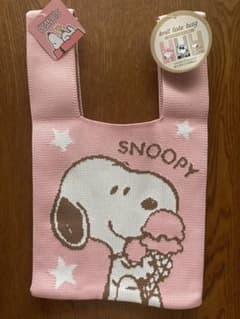 スヌーピー　コンパクトニットバッグ　 【ピンク】のサムネイル