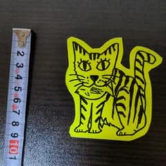 猫 ステッカー イエローのサムネイル